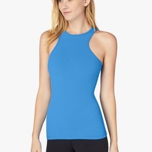 Beyond Yoga Under Lock & Key Hole Tank blue small